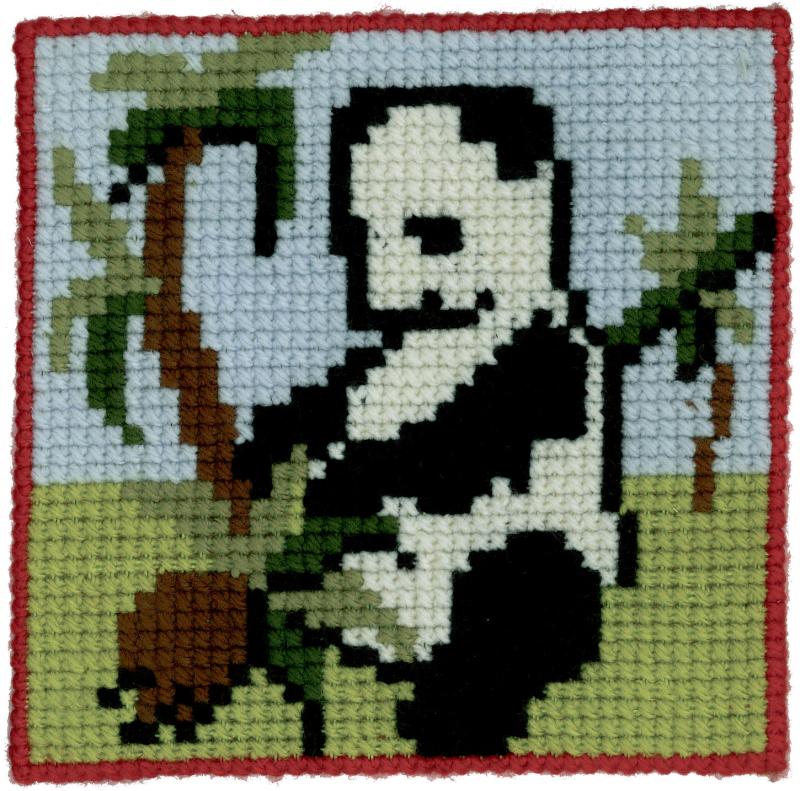 Permin Broderi - Broderikit til børn med panda 9155