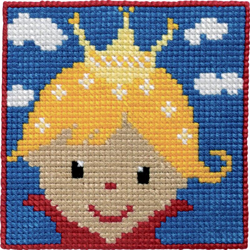 Permin Broderi - Pige Motivet Broderikit til Børn 9335
