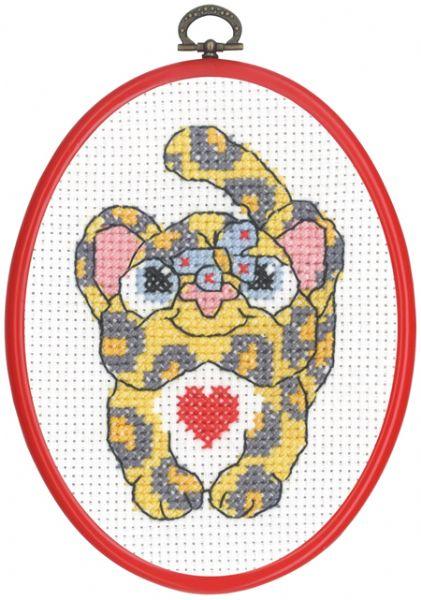 Broderi til børn med leopard - Tællebroderi sæt 92-5841