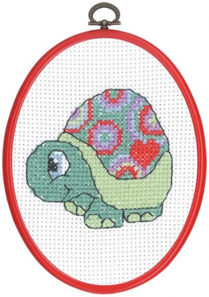 Broderi til børn med skildpadde - Tællebroderi 92-5842