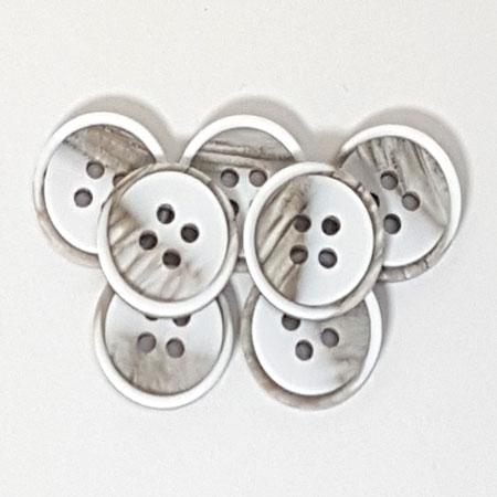 Plastknapper 4 Huls 15 Mm - Hvid/Beige Elegante Knapper