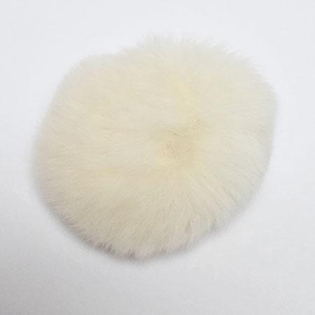Pompon - Ægte Kaninhår Kvast - Lys Beige 60 mm