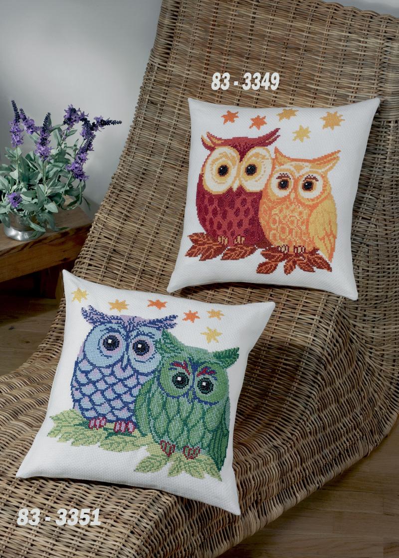 Broderi Pude Kit med 2 Ugler - Kreativ Hobbyoplevelse