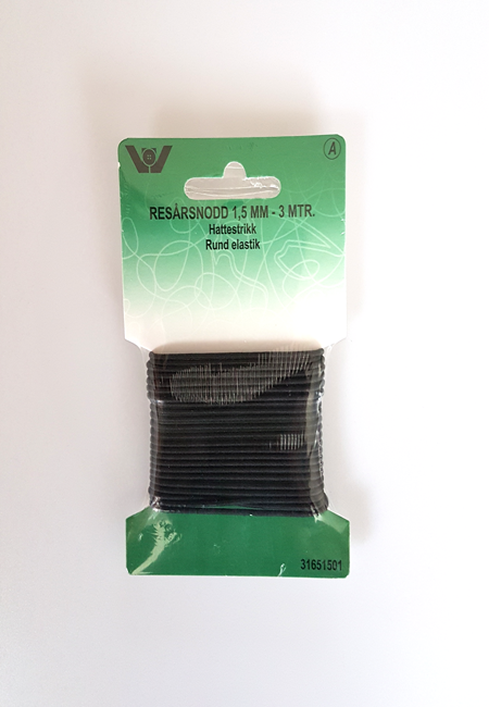 Rund Elastik - Sort - 1,5 mm x 3 m til Kreative Projekter
