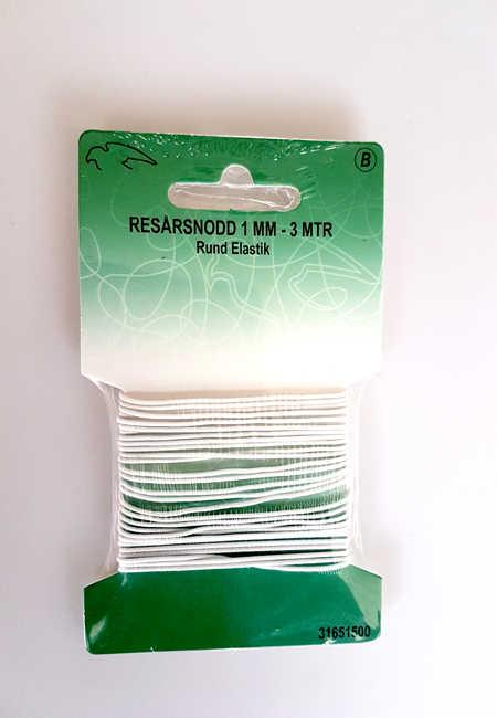Rund Elastik - Hvid - 1 mm x 3 m til Kreative Projekter
