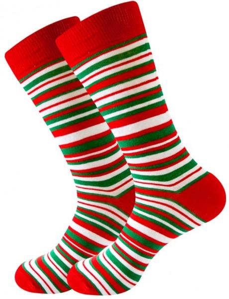 Julestrømper med striber til julefrokosten - sjov gave!