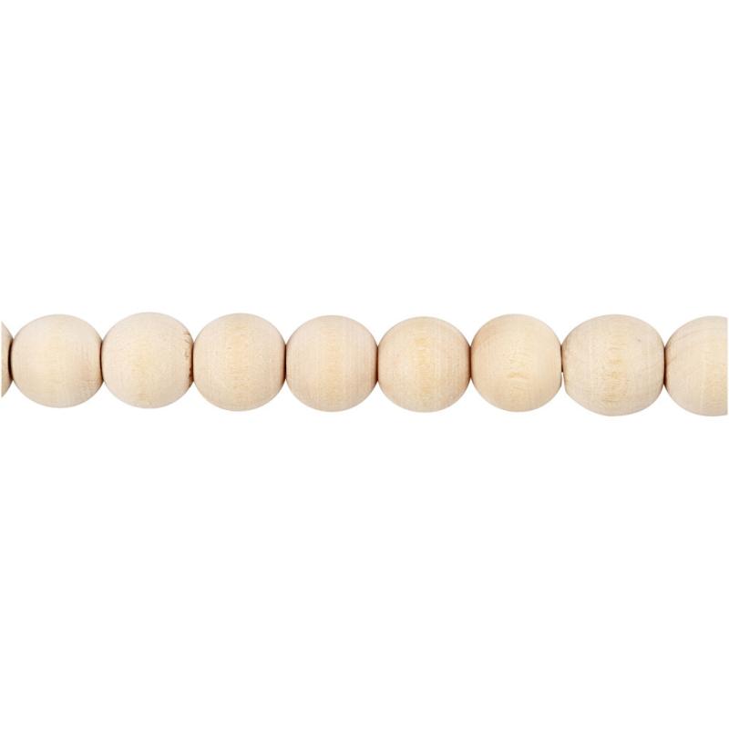 Træperler 10 mm - 40 stk til kreativitet og håndværk