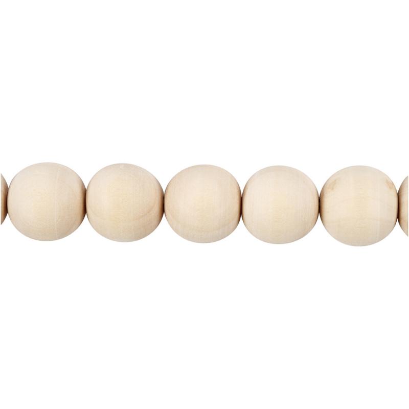 Træperler 20 mm - 14 stk i naturtræ fra Niah Design