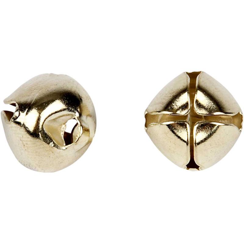 Guld bjælder, 8+10+13 mm, 18 stk - perfekt til håndarbejde!