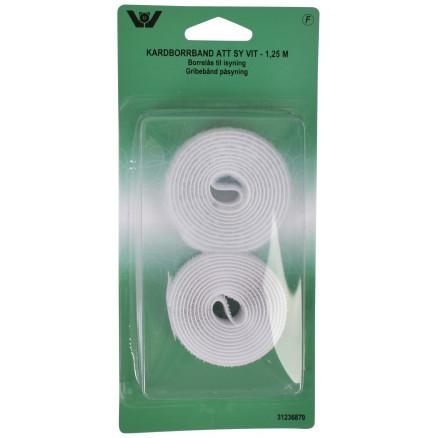 Burrebånd til påsyning - Hvid 20mm, 1,25m tilbud!