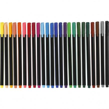 Colortime Fineliner Tuscher - 24 Ass. Farver til Kreativitet