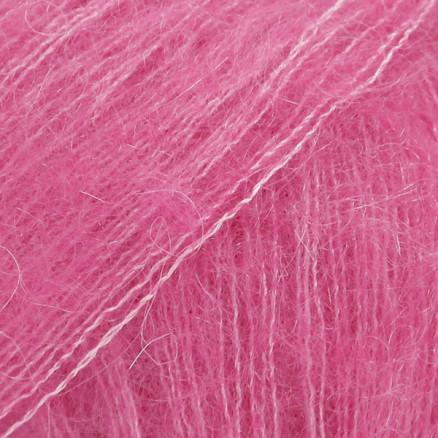 DROPS Kid-Silk Garn Unicolor 13 Cerise - Eksklusivt Garn