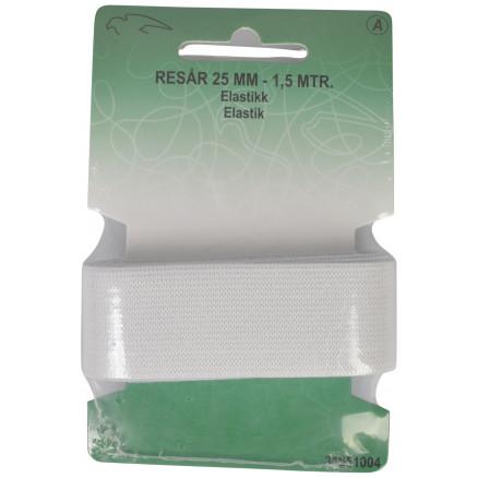 Hvid Elastikbånd 25mm x 1,5m - Perfekt til Håndarbejde!