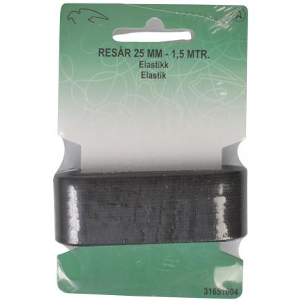 Sort Elastikbånd 25mm x 1,5m - Perfekt til Håndarbejde!