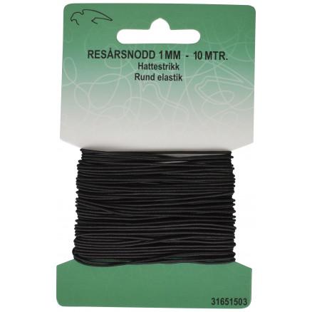 Elastisk Snor Sort 1mm 10m - Perfekt til Håndarbejde