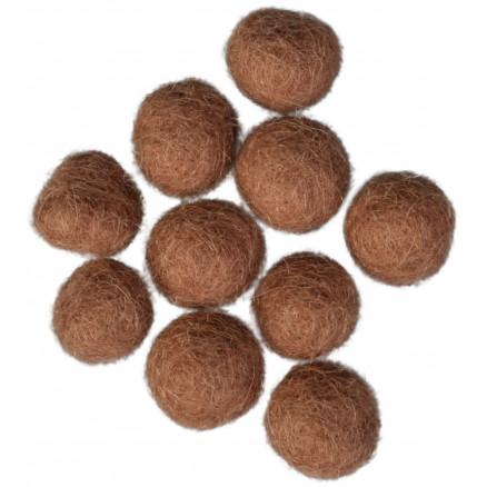 Filtkugler 10mm Brun - 10 stk til kreative projekter