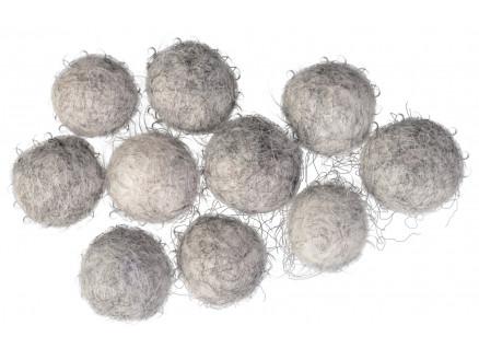 Filtkugler 10mm Grå Natur Mix - 10 stk til kreative projekter
