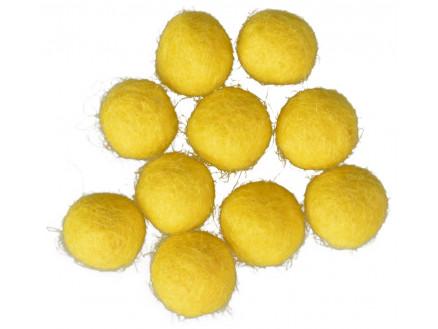 Filtkugler 10mm Gule - 10 stk til kreative projekter