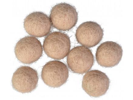Filtkugler 10mm Lys Brun - 10 stk til kreative projekter
