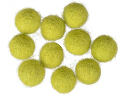 Filtkugler 10mm Lysegrøn - 10 stk til kreative projekter