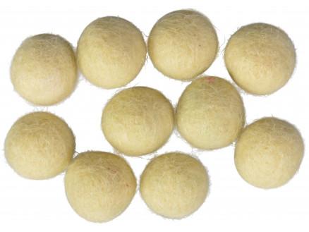 Filtkugler 10mm Lysegul W3 - 10 Stk til kreative projekter
