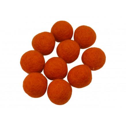 Filtkugler 10mm Orange R7 - 10 stk til kreative projekter