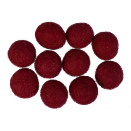 Filtkugler 20mm Mørk Rosa R2 - 10 stk til kreative projekter