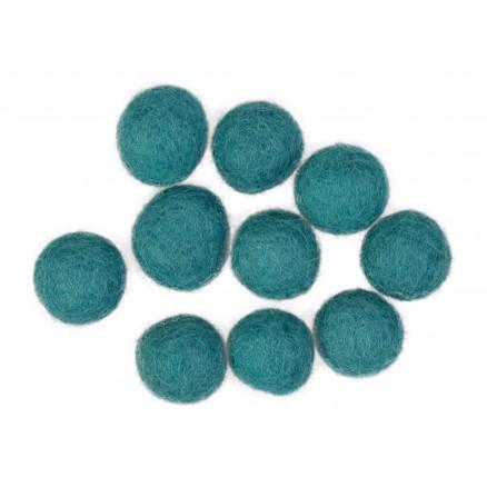 Filtkugler 20mm Petrol GN6 - 10 stk til kreative projekter