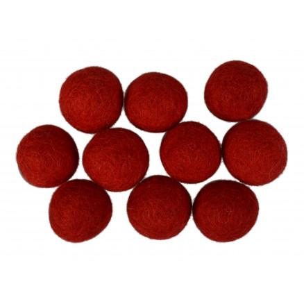 Filtkugler 20mm Rød R1 - 10 stk til kreative projekter