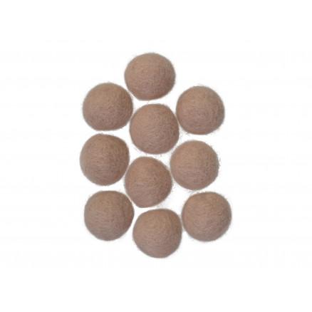 Filtkugler 20mm i Sandfarve - 10 stk til kreative projekter