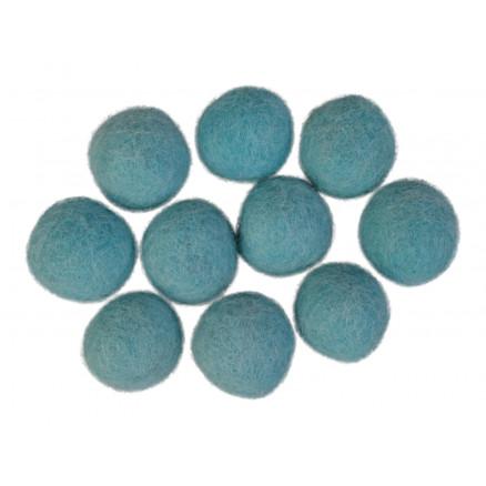 Filtkugler 20mm Turkis C2 - 10 stk til kreative projekter