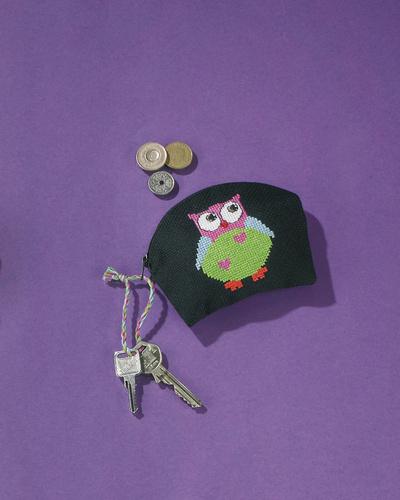 Broderi Kit - Ugle Design på Sort Pung