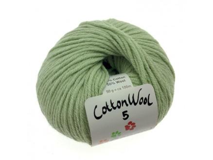 Gepard Garn CottonWool 5 Unicolor 810 - Sart Grøn Garn