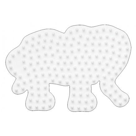 Hama Midi Perleplade Elefant Lille Hvid - Kreativ DIY!