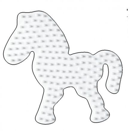Hvid Hama Midi Perleplade Pony - Kreativ DIY 9,5x8,5cm