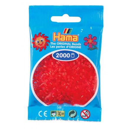 Hama Mini Perler 501-13 Transparent Rød - 2000 stk.
