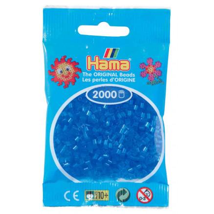 Hama Mini Perler 501-15 Transparent Blå - 2000 stk.
