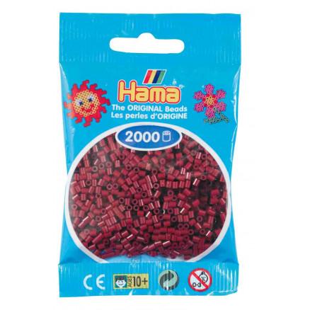 Hama Mini Perler 501-30 Mørkerød - 2000 stk til kreative projekter