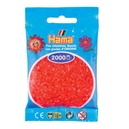 Hama Mini Perler Neon Rød - 2000 stk til Kreativ Leg