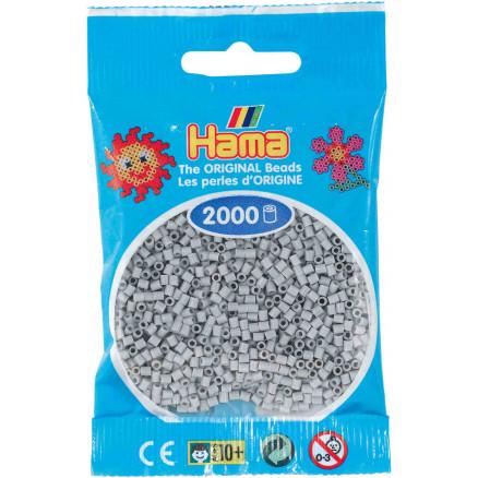 Hama Mini Perler 501-70 Lysegrå - 2000 stk Kreativ Leg