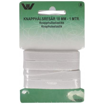 Hul Elastik Hvid 18mm - Ideel til Håndarbejde og Syprojekter