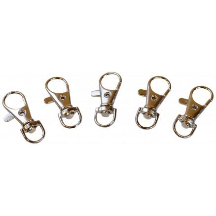 Infinity Hearts Karabinhager - Forsølvet 38x17mm, 5 stk.