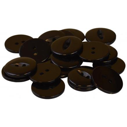 Infinity Hearts Sorte Akrylkknapper 19mm - 20 stk.