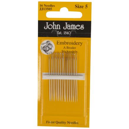 John James Broderinåle Str. 5 - 16 stk til fantastiske broderier