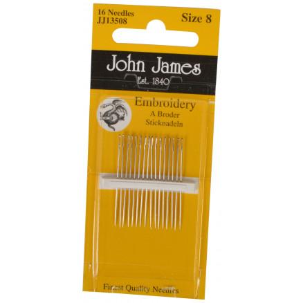 John James Broderinåle Str. 8 - 16 stk til kreativ broderi