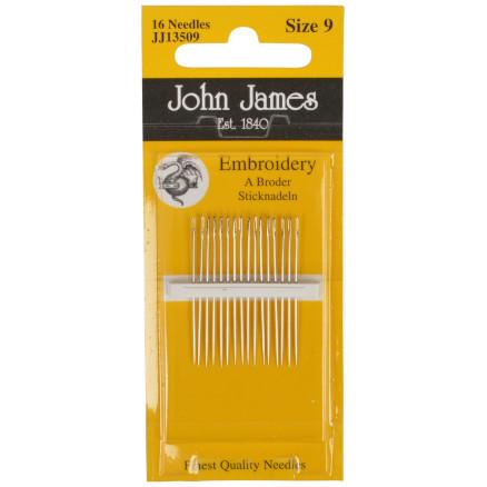 John James Broderinåle Str. 9 - 16 stk til broderi