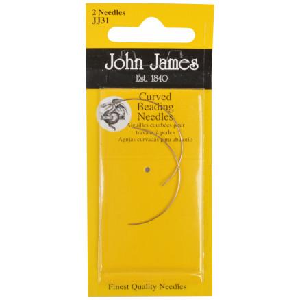 John James Krumme Perlenåle - 2 stk til broderi