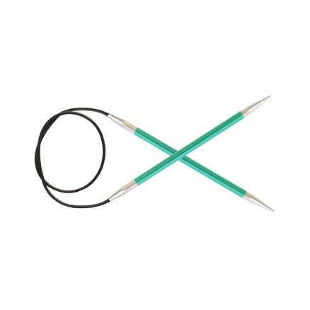 KnitPro Zing Rundpinde i Aluminium - 80cm, 8mm Emerald