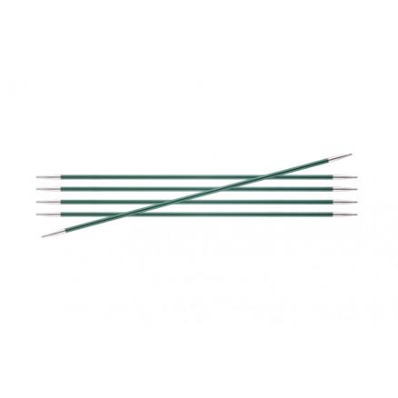 KnitPro Zing Strømpepinde i Aluminium - 15cm Jadegrøn
