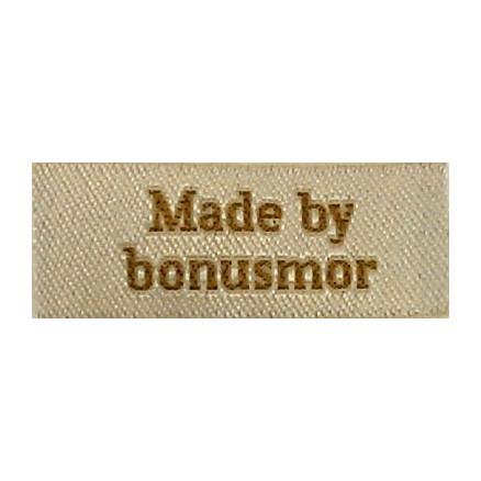 Label Made by Bonusmor - Sandfarvet Sylabel 5x2 cm